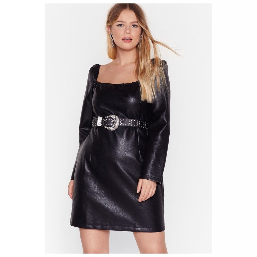 Nasty Gal - Size 20 - Little Black Faux Leather Dress